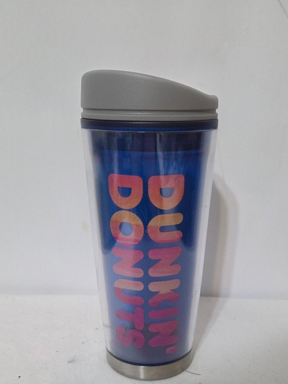 2018 Dunkin Donuts 16 oz acrylic travel mug/tumbler Blue Collection